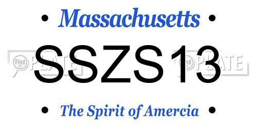 SSZS13 Massachusetts License Plate