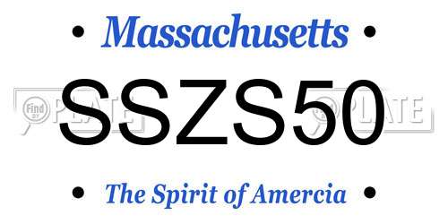 SSZS50 Massachusetts License Plate