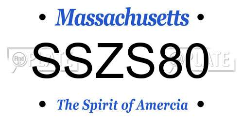 SSZS80 Massachusetts License Plate