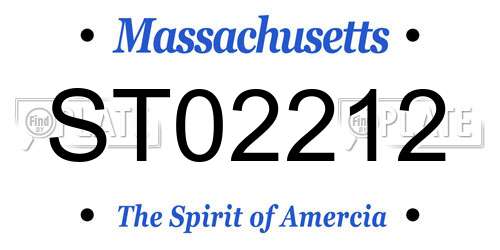 ST02212 Massachusetts License Plate