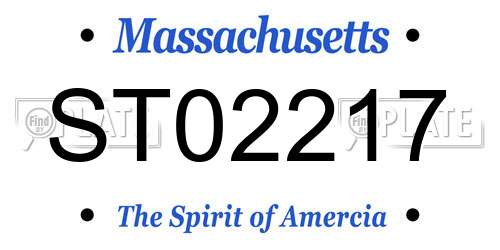 ST02217 Massachusetts License Plate
