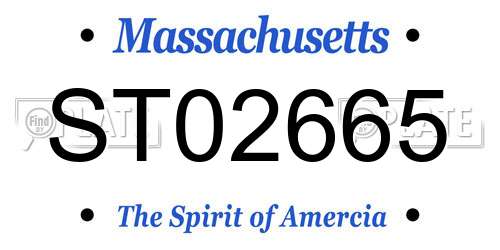 ST02665 Massachusetts License Plate