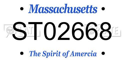 ST02668 Massachusetts License Plate