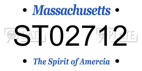 ST02712 Massachusetts License Plate