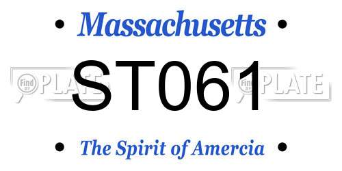 ST061 Massachusetts License Plate