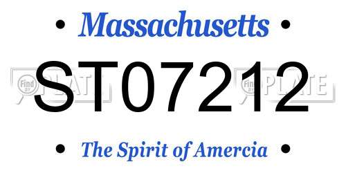 ST07212 Massachusetts License Plate