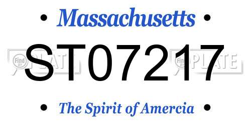 ST07217 Massachusetts License Plate