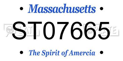 ST07665 Massachusetts License Plate