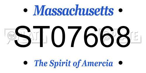 ST07668 Massachusetts License Plate