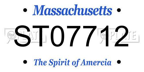 ST07712 Massachusetts License Plate