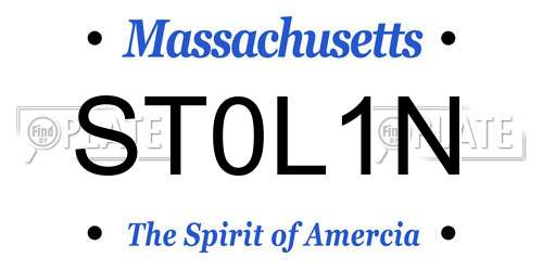 ST0L1N Massachusetts License Plate