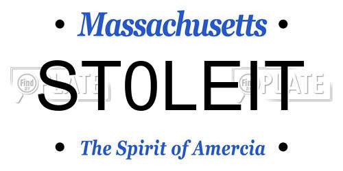 ST0LEIT Massachusetts License Plate