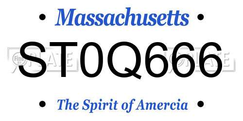 ST0Q666 Massachusetts License Plate