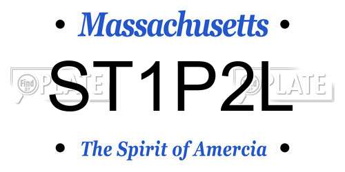 ST1P2L Massachusetts License Plate
