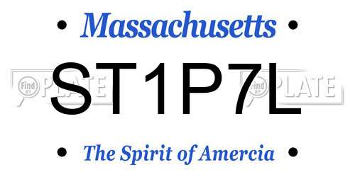 ST1P7L Massachusetts License Plate