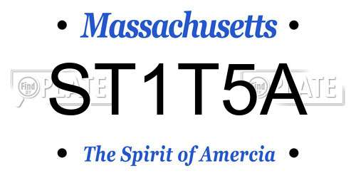 ST1T5A Massachusetts License Plate
