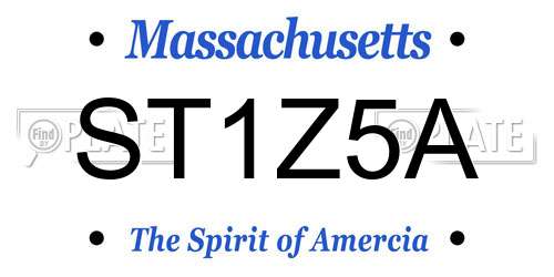 ST1Z5A Massachusetts License Plate
