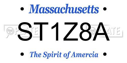 ST1Z8A Massachusetts License Plate