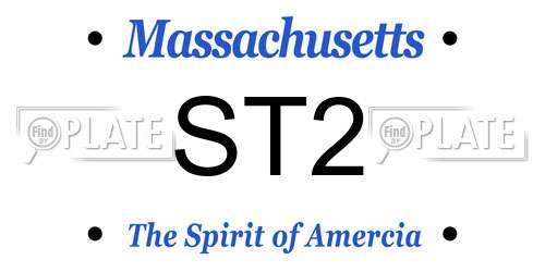 ST2 Massachusetts License Plate
