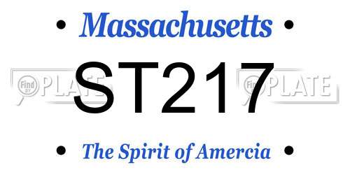 ST217 Massachusetts License Plate