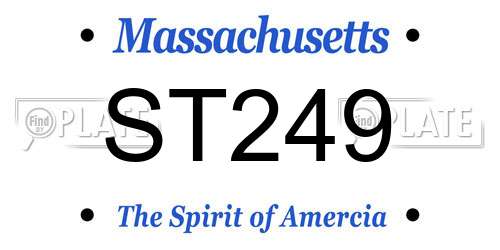 ST249 Massachusetts License Plate