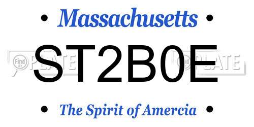 ST2B0E Massachusetts License Plate