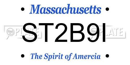 ST2B9I Massachusetts License Plate