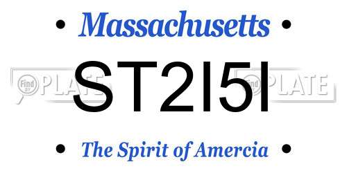 ST2I5I Massachusetts License Plate