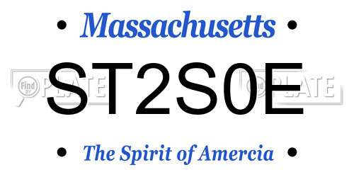 ST2S0E Massachusetts License Plate