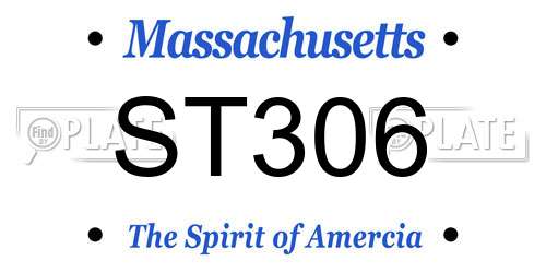 ST306 Massachusetts License Plate