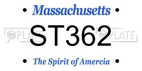 ST362 Massachusetts License Plate