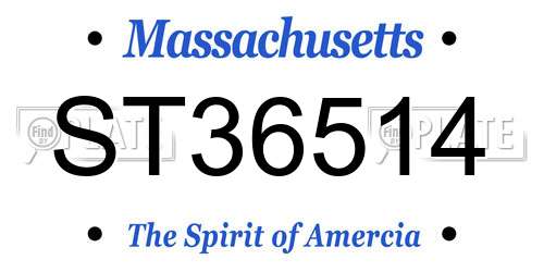 ST36514 Massachusetts License Plate