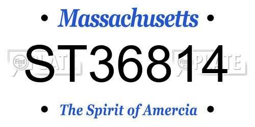 ST36814 Massachusetts License Plate