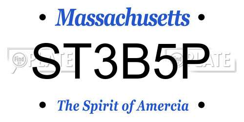 ST3B5P Massachusetts License Plate