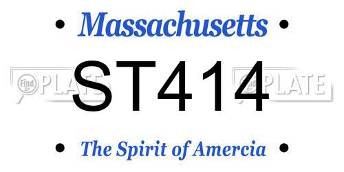 ST414 Massachusetts License Plate