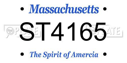 ST4165 Massachusetts License Plate