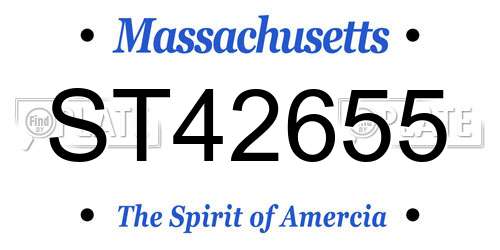 ST42655 Massachusetts License Plate