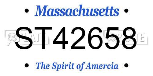 ST42658 Massachusetts License Plate