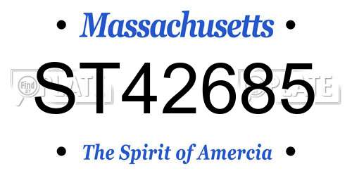 ST42685 Massachusetts License Plate