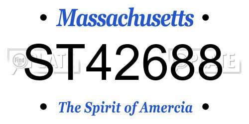 ST42688 Massachusetts License Plate