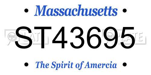 ST43695 Massachusetts License Plate