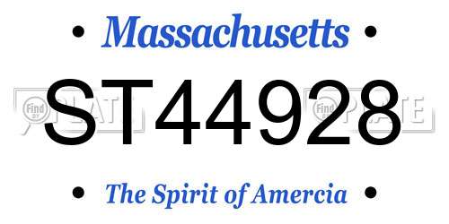 ST44928 Massachusetts License Plate