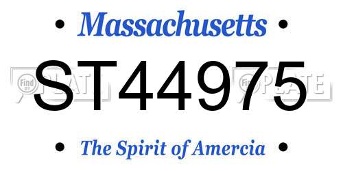 ST44975 Massachusetts License Plate