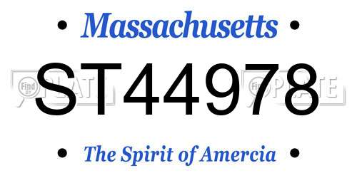 ST44978 Massachusetts License Plate