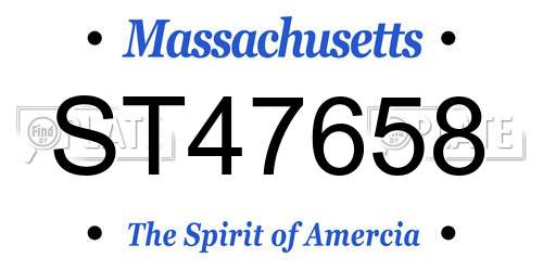 ST47658 Massachusetts License Plate