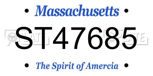 ST47685 Massachusetts License Plate