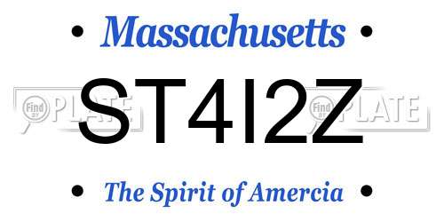 ST4I2Z Massachusetts License Plate