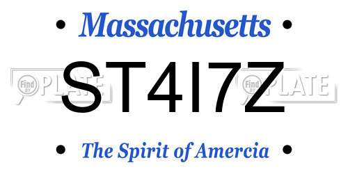 ST4I7Z Massachusetts License Plate