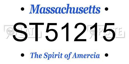 ST51215 Massachusetts License Plate