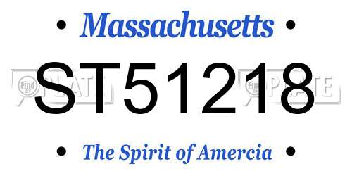 ST51218 Massachusetts License Plate